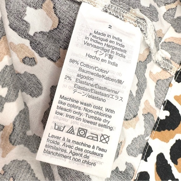 J. Crew leopard print tie-waist shirt dress pockets long sleeve buttons collar 2 - Picture 16 of 16